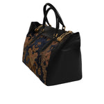 Dolce & Gabbana Black Floral Jacquard Handbag Shoulder Tote Bag BAG4367