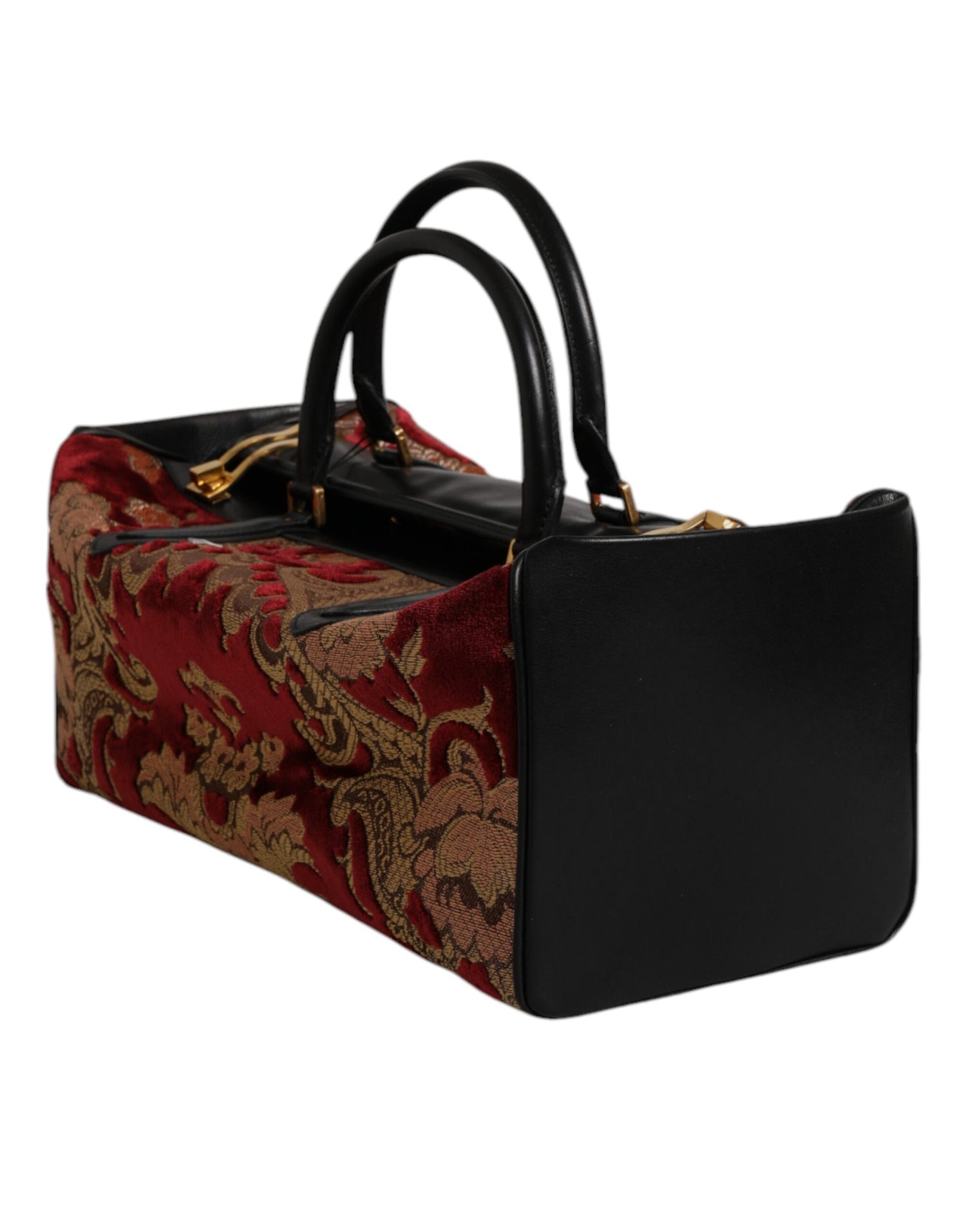 Front view with bag zipped and handles upright.