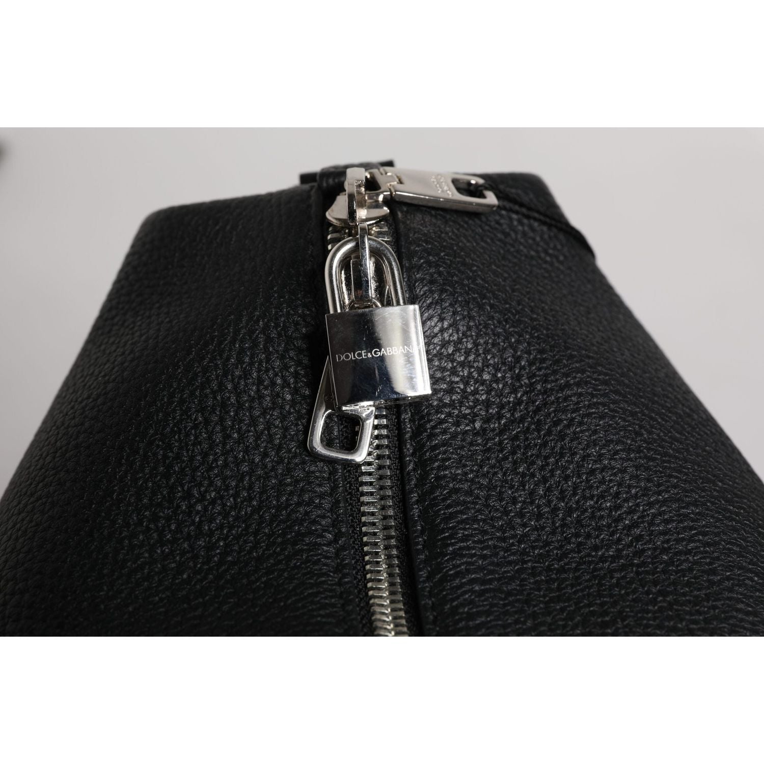 Dolce & Gabbana Black Calfskin Leather Hand Shoulder Duffle Bag