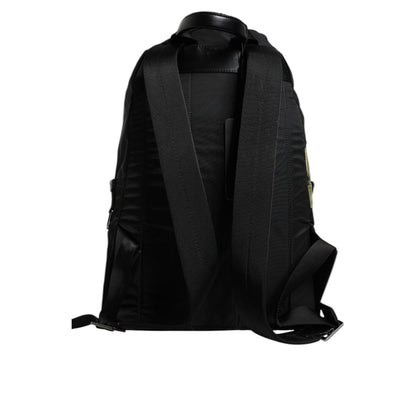 Dolce & Gabbana Black Logo Tape Polyamide School Travel Backpack Bag