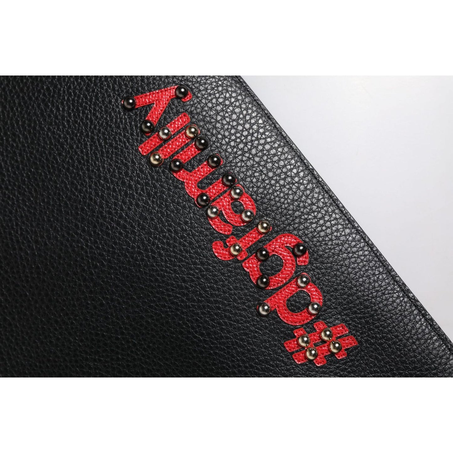 Dolce & Gabbana Black #DGFamily Embellished Leather Clutch Bag BAG4280