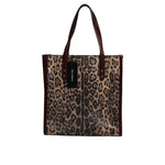 Dolce & Gabbana Brown Leopard Leather Shoulder Strap Tote Bag