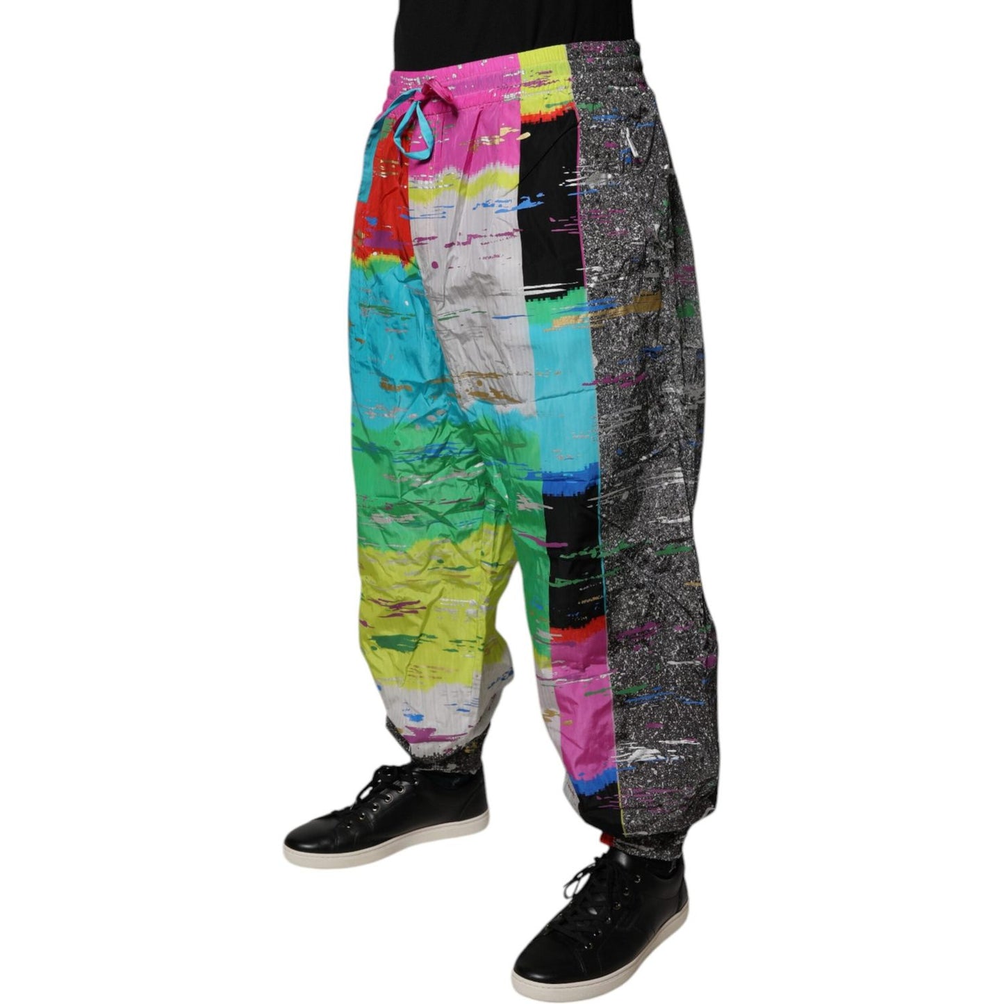 Dolce & Gabbana Multicolor Patchwork Mid Waist Sweatpants Pants PAN75229-60