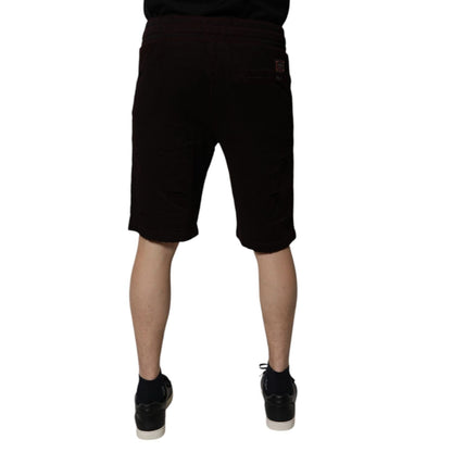 Dolce & Gabbana Maroon Cotton Sweatshorts Men Bermuda Shorts