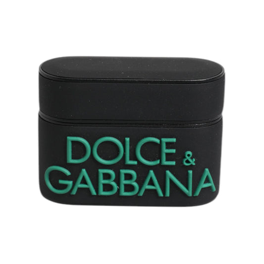 Dolce & Gabbana Black Orange Silicone Embossed Logo Airpods Case