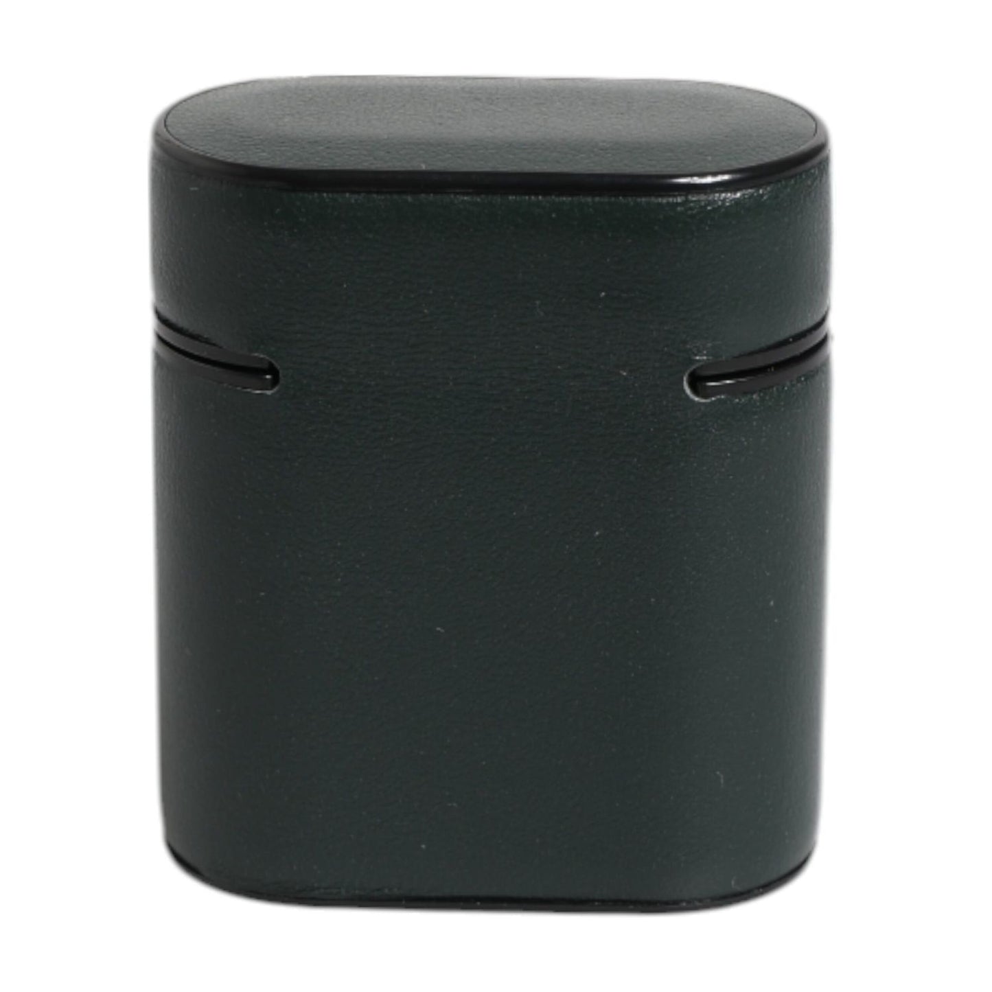 Dolce & Gabbana Black Calfskin Leather Logo Print Flip Holder Airpods Case