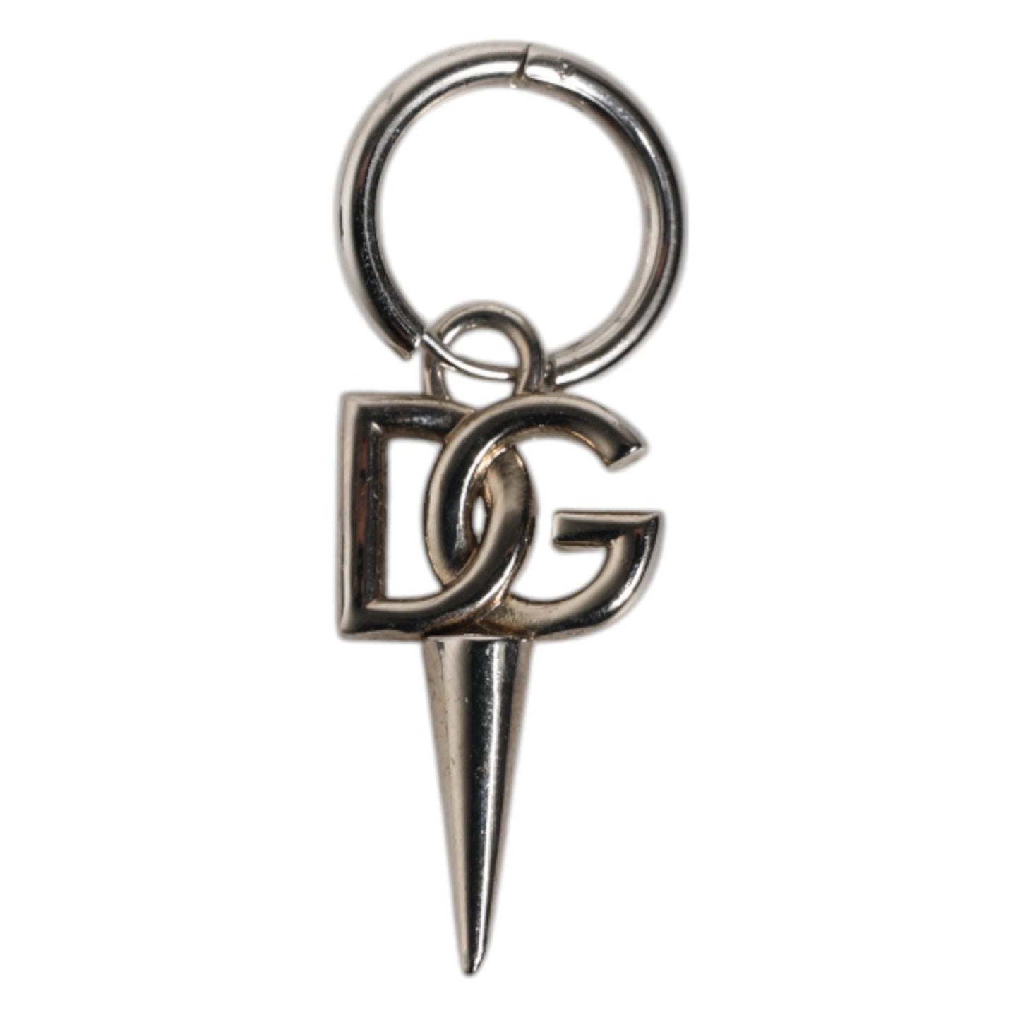 Dolce & Gabbana Silver Brass DG Logo Metal Ring Holder Keychain Keyring