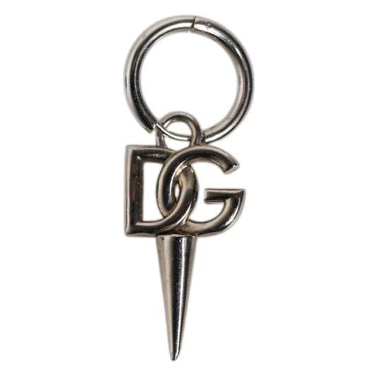 Dolce & Gabbana Silver Brass DG Logo Metal Ring Holder Keychain Keyring