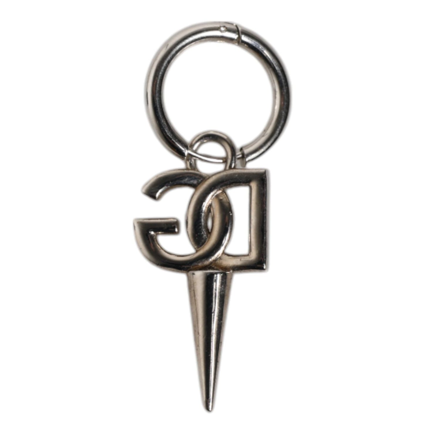 Dolce & Gabbana Silver Brass DG Logo Metal Ring Holder Keychain Keyring