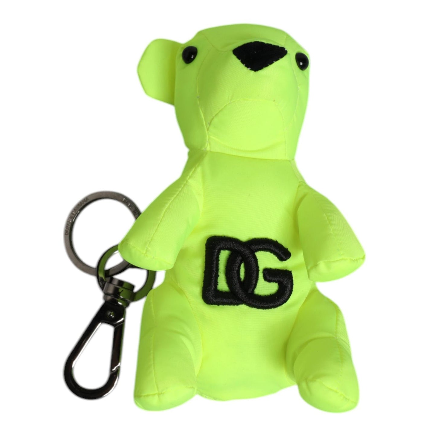 Dolce & Gabbana Green Bear Embroidered Logo Keychain Clasp Keyring