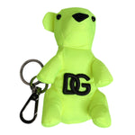 Dolce & Gabbana Green Bear Embroidered Logo Keychain Clasp Keyring