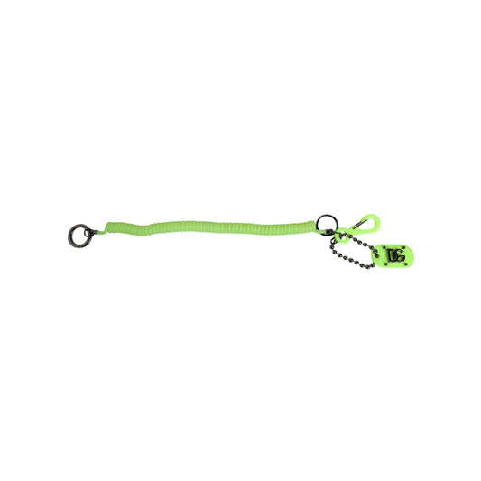 Dolce & Gabbana Green Springy Key Holder DG Logo Men's Keychain Keyring