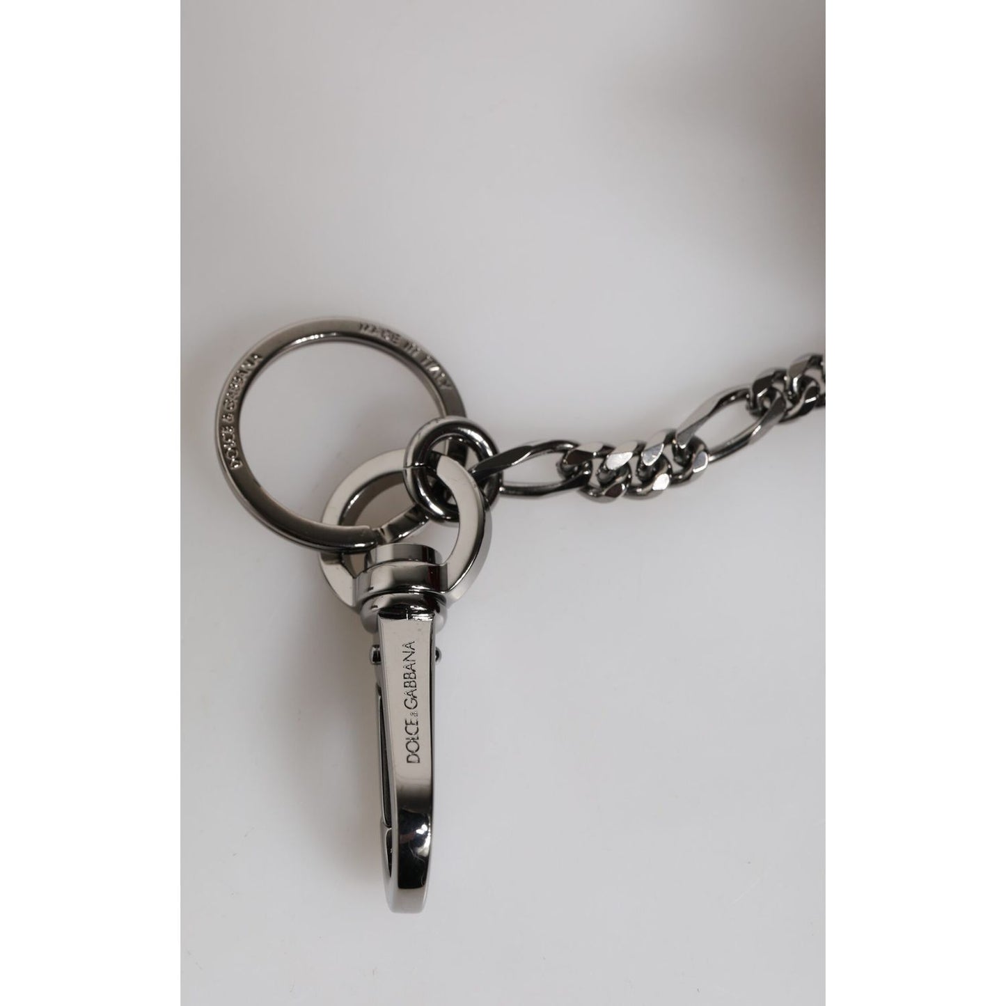 Dolce & Gabbana Red Black Polyester Animal Silhouette Keychain Keyring