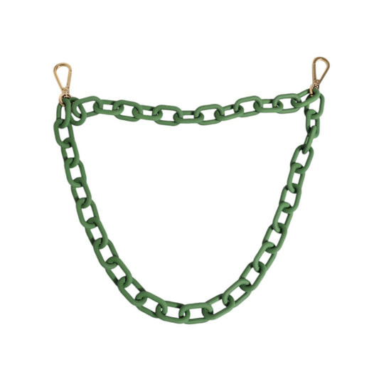 Dolce & Gabbana Green Plexy Acrylic Chunky Gold Hardware Wallet Chain SMY10645