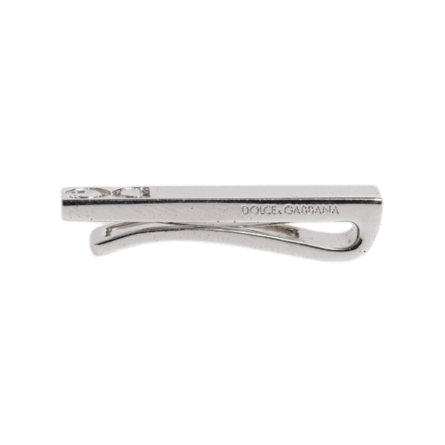 Dolce & Gabbana Silver Tone Brass Logo Branded Tie Clip Bar SMY10635