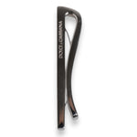 Dolce & Gabbana Silver Tone Brass Logo Branded Tie Clip Bar