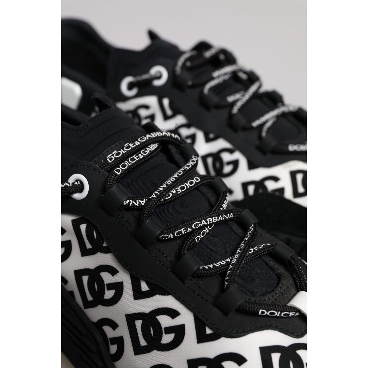 Dolce & Gabbana Black Logo Lace Up Low Top NS1 Sneakers Shoes