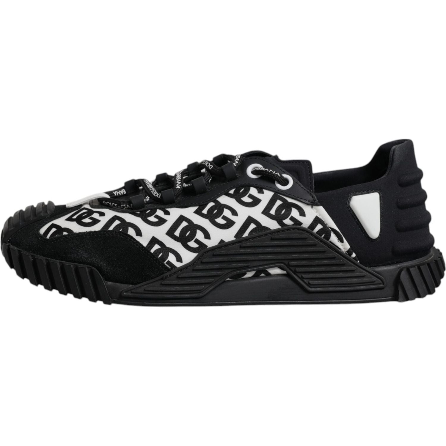 Dolce & Gabbana Black Logo Lace Up Low Top NS1 Sneakers Shoes