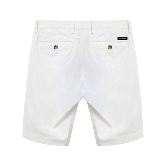 Dolce & Gabbana White Cotton Short Dolce & Gabbana Lavender