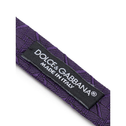 Dolce & Gabbana Purple Silk Bowty