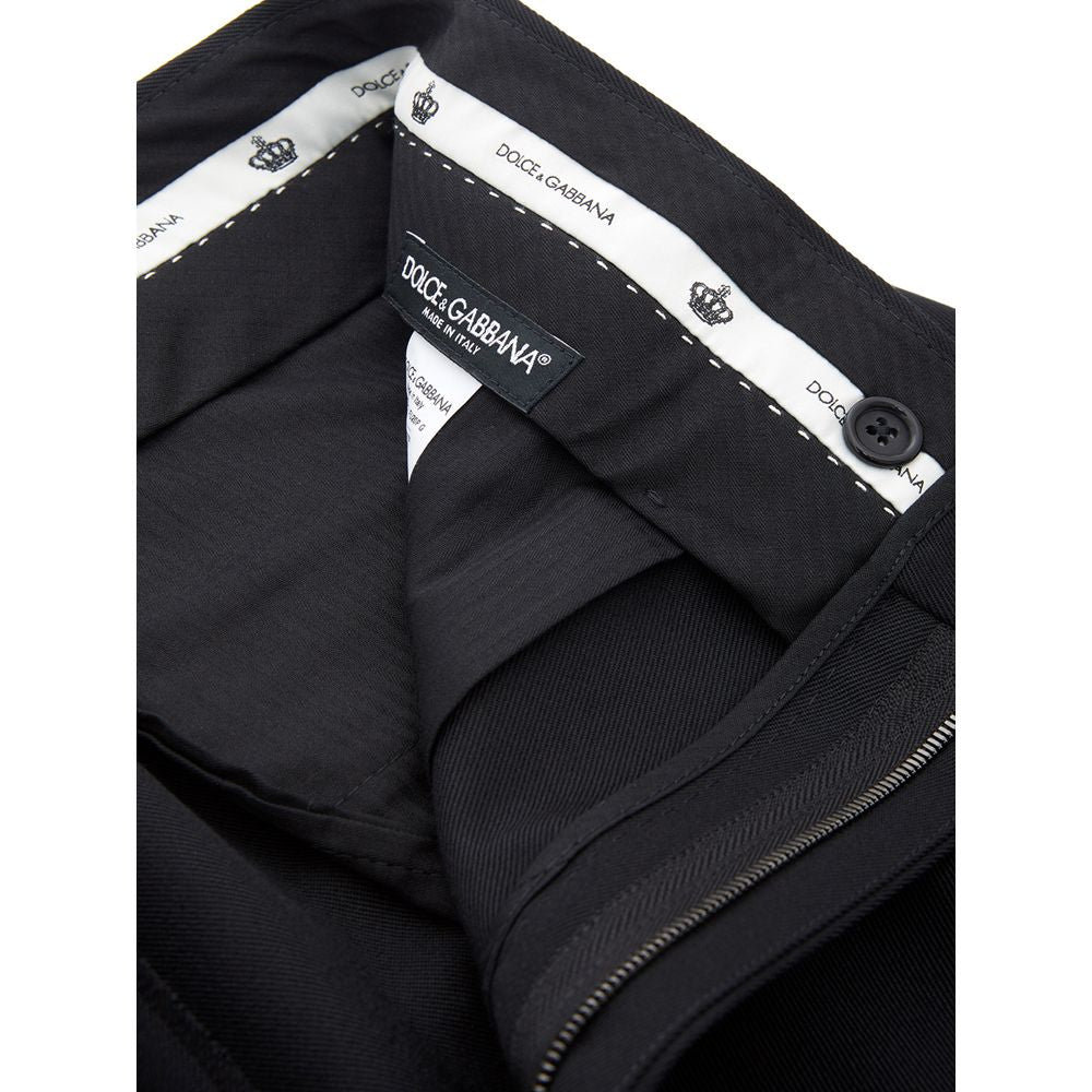 Dolce & Gabbana Elegant Polyester Black Pants for Men DO-1297676-IT50 | L