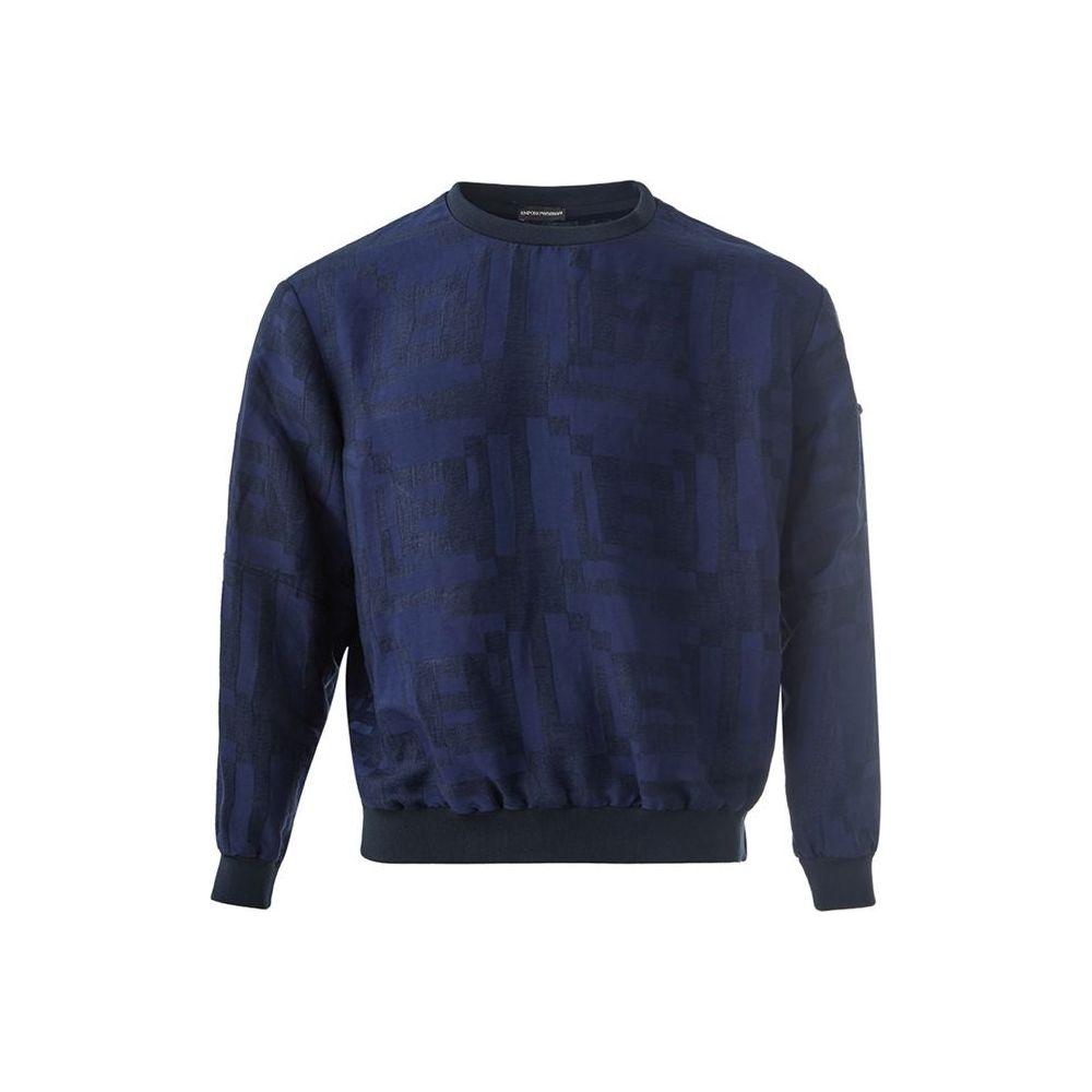 تي شيرت رجالي من امبوريو ارماني انيق من الكتان باللون الازرق