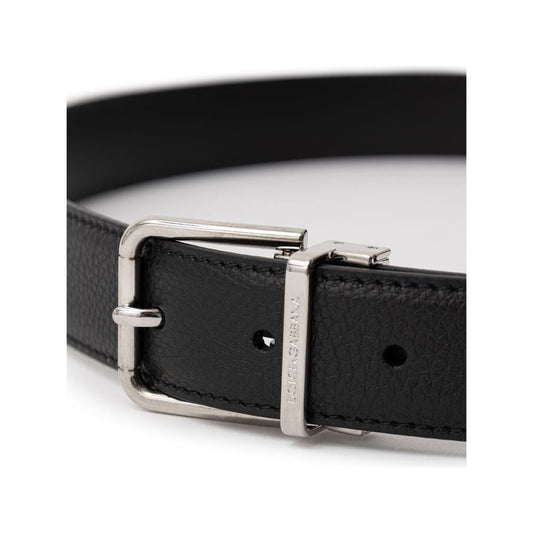 Dolce & Gabbana Black Leather Belt Dolce & Gabbana Dark Slate Gray
