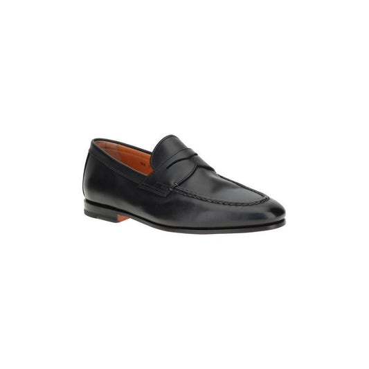 Santoni Leather Loafers 1728,72470364320,Black,EU 38 | US 5,EU44/US11,Loafers - Men - Shoes,Men,Men - Shoes,New with tags,Santoni,Shoes Santoni SA-MCNC18007SA4BSLFN01BLACK-EU44/US11