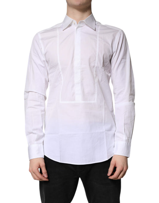 Dolce & Gabbana White Cotton Collared Dress Formal Shirt TSH878539-39