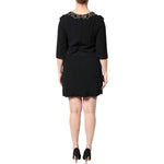 Dolce & Gabbana Black Crystal Embellished Round Neck Mini Dress DR81658-36