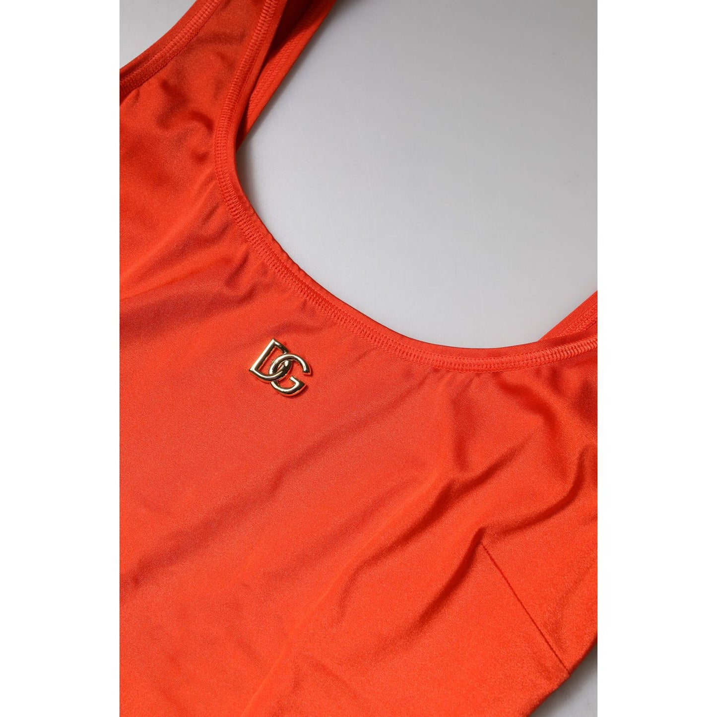 Dolce & Gabbana Orange Sleeveless Bodycon Jumpsuit Dress