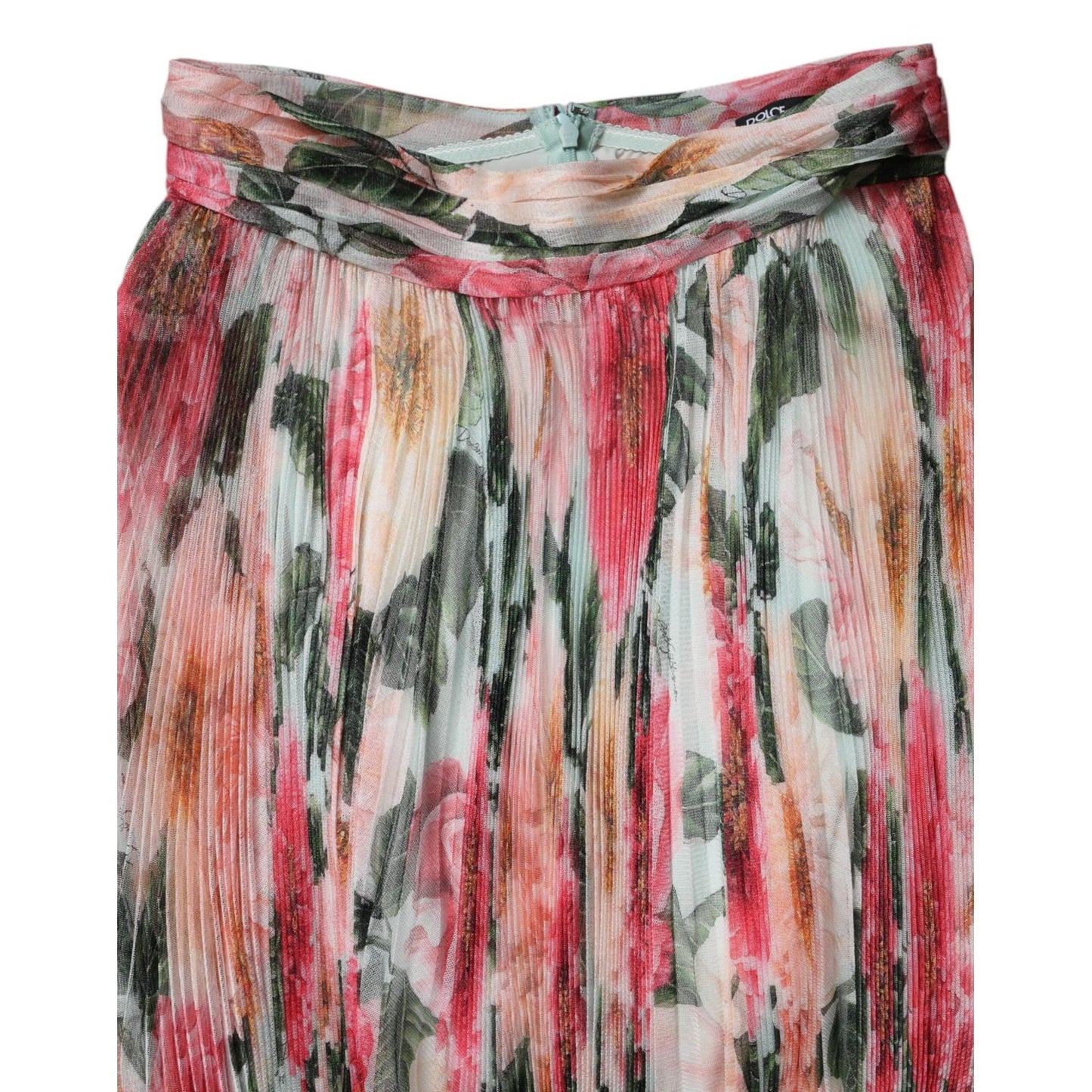 Dolce & Gabbana Multicolor Silk Floral High Waist Midi Skirt