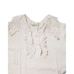 Dolce & Gabbana Cream Floral Lace Long Sleeves Blouse Top