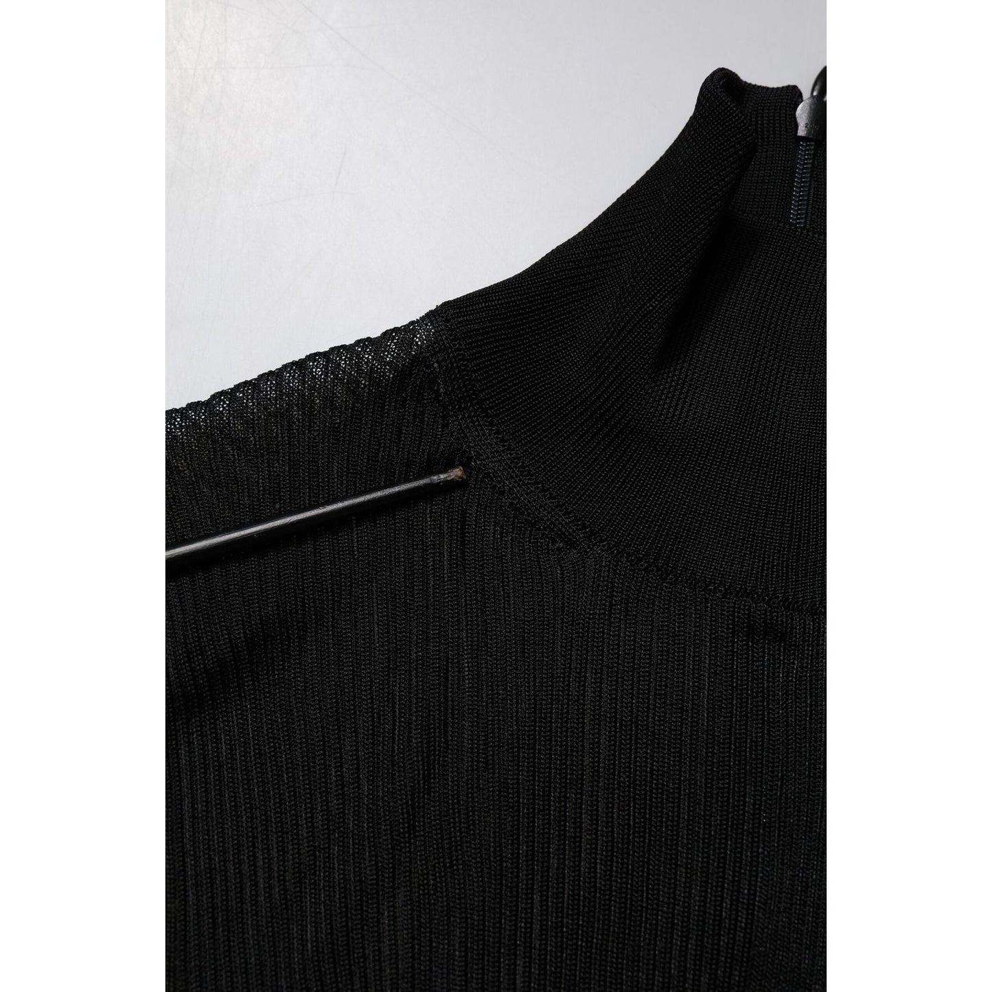 Dolce & Gabbana Black Knit Long Sleeves Turtleneck Slim Top TSH878526-38
