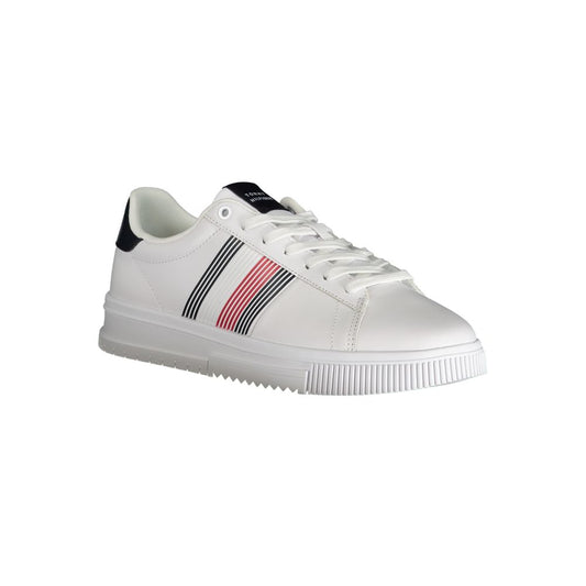 Tommy Hilfiger White Polyester Sneaker Tommy Hilfiger Gray