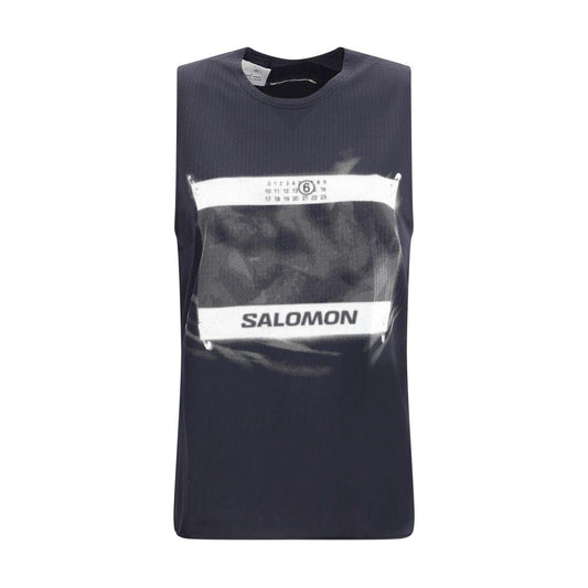MM6 X Salomon tank top featuring crew neck and logos, stylish and sporty, ideal for casual looks.