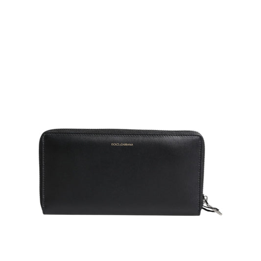Dolce & Gabbana Black Blue Exotic Leather Embossed Continental Wallet