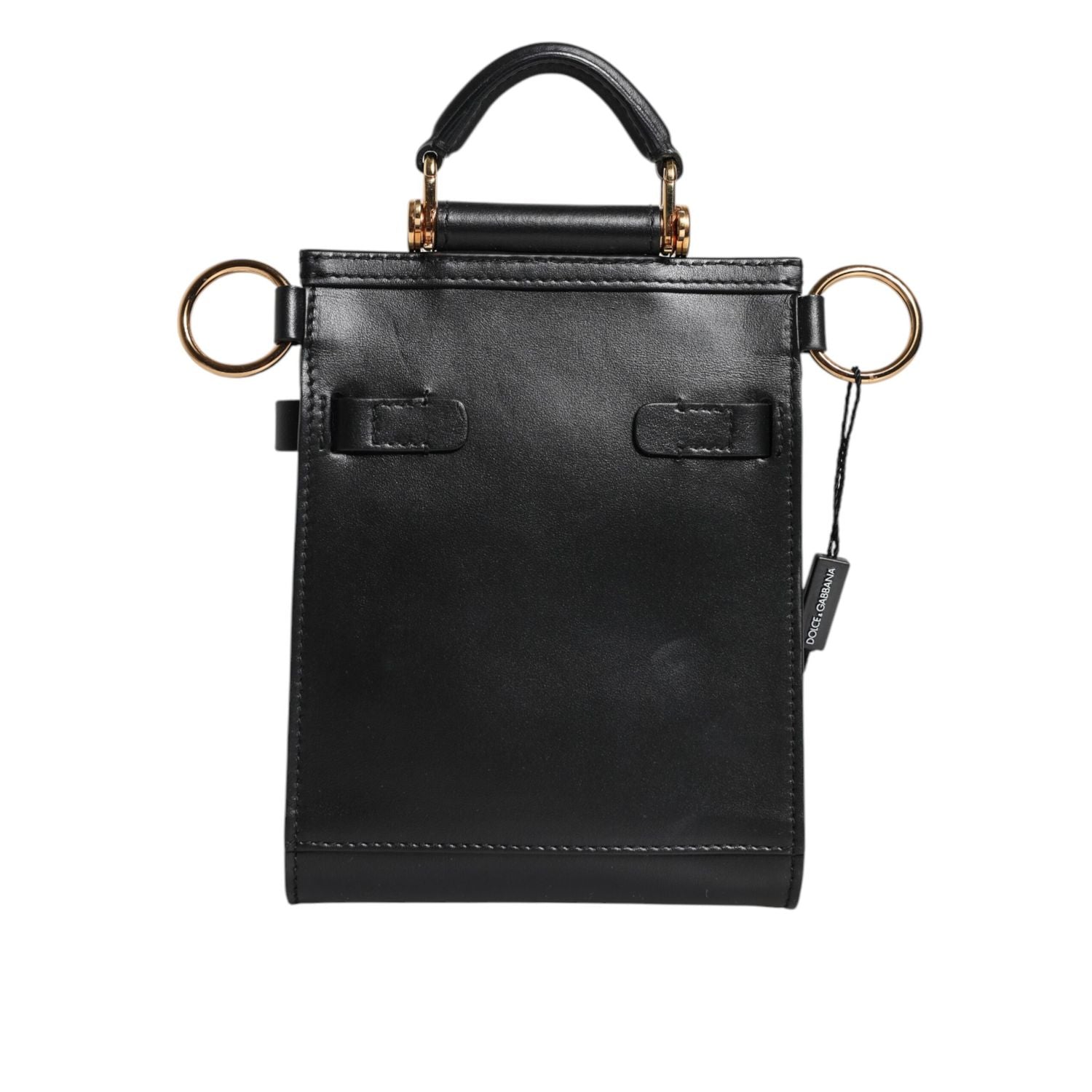 Dolce & Gabbana Black Calfskin Leather Logo Plaque Mini Bag