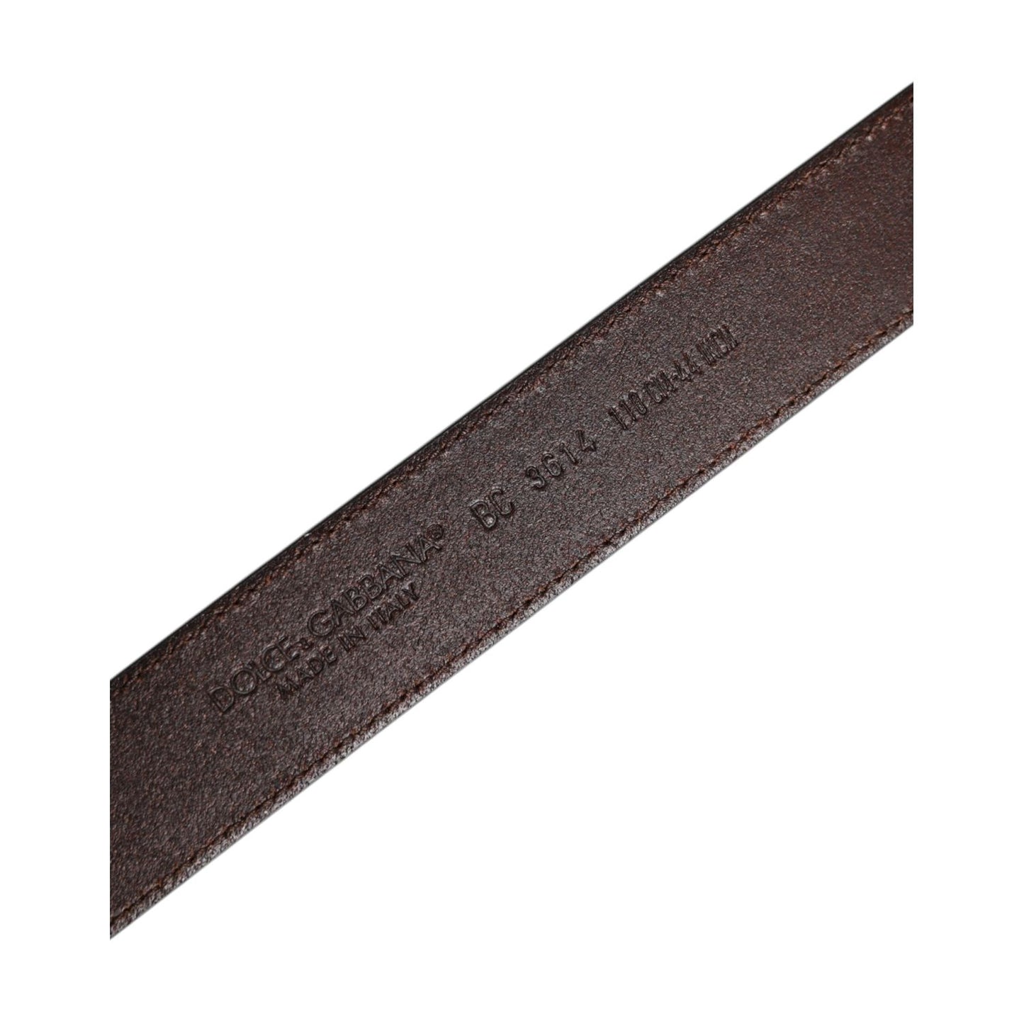 Dolce & Gabbana Brown Leather Silver Metal Buckle Belt