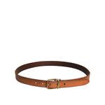 Dolce & Gabbana Brown Leather Gold Tone Metal Buckle Belt