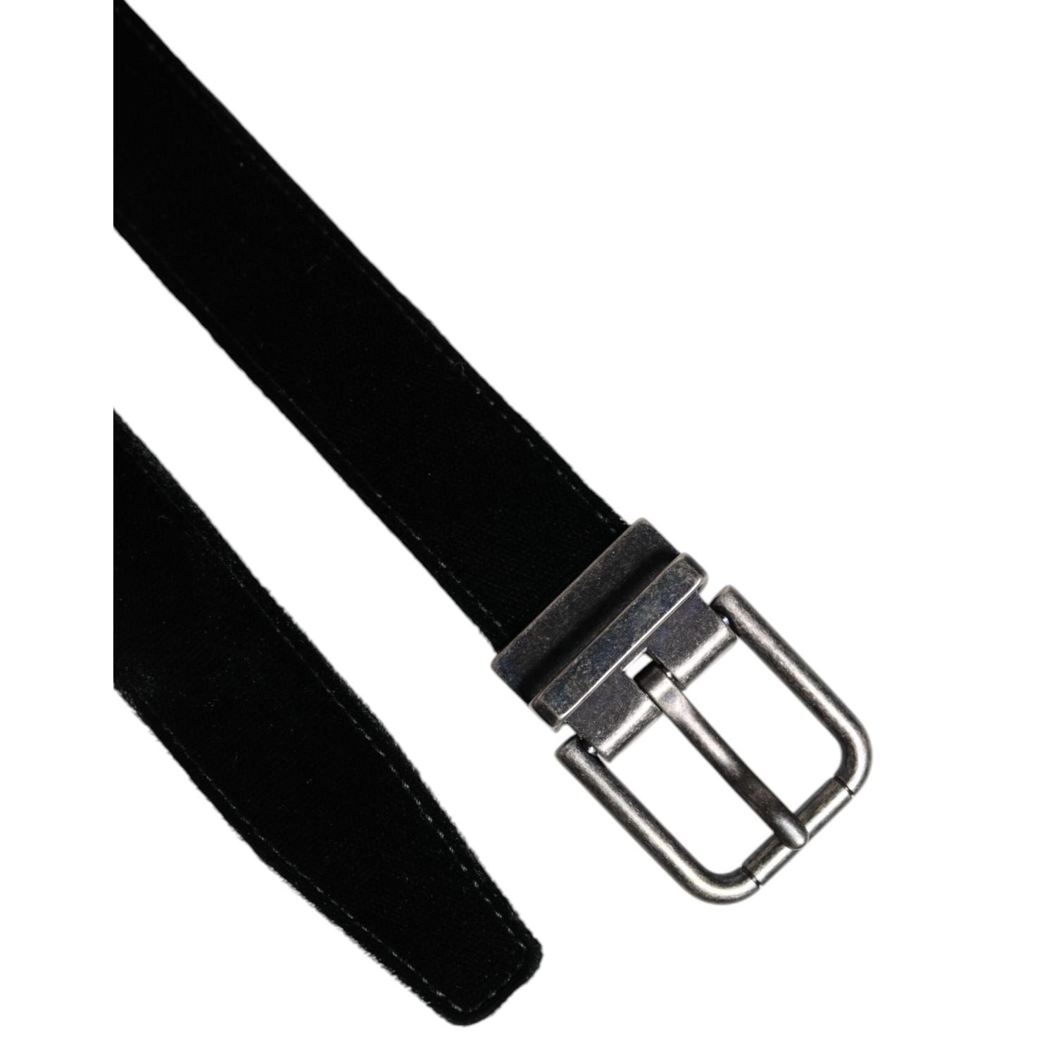 Dolce & Gabbana Black Leather Metal Buckle Classic Belt