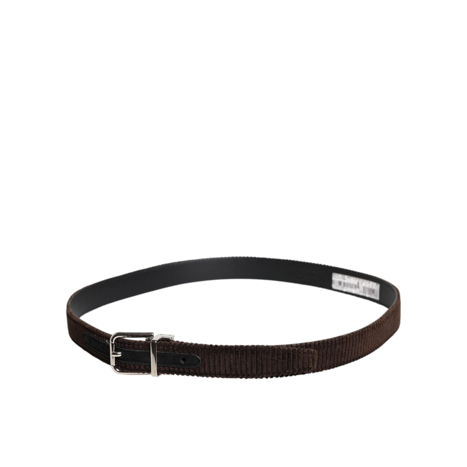 Dolce & Gabbana Brown Velvet Metal Buckle Classic Belt