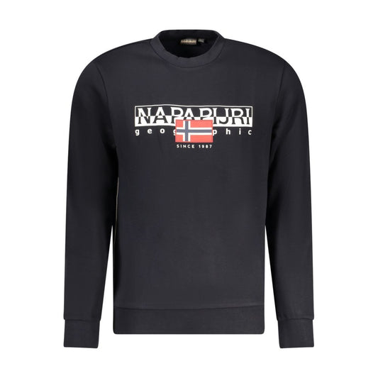 Napapijri Black Cotton Sweater Napapijri Dark Slate Gray