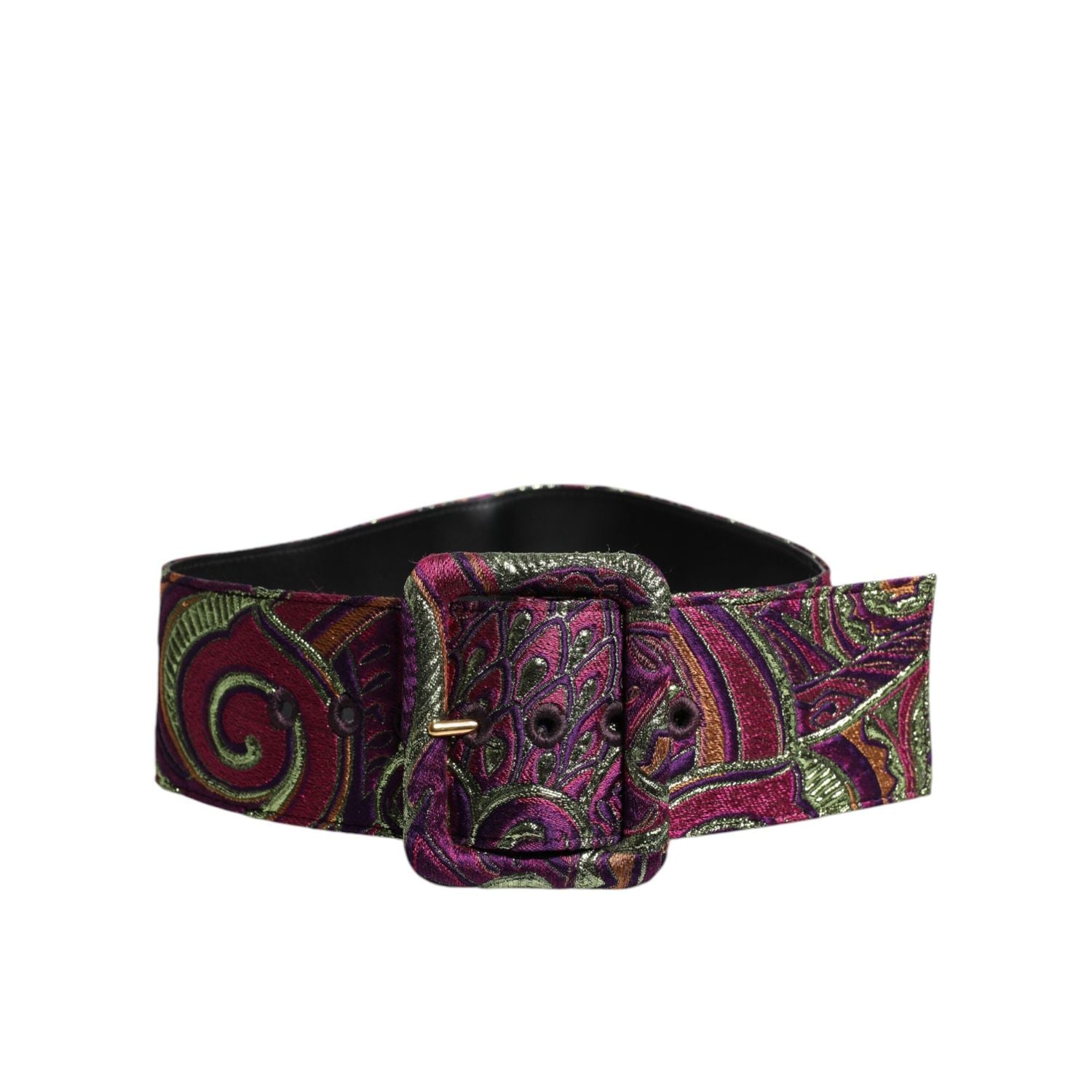 Dolce & Gabbana Multicolor Floral Jacquard Wide Waist Belt