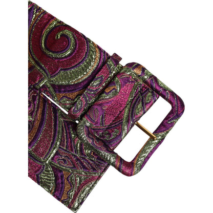 Dolce & Gabbana Multicolor Floral Jacquard Wide Waist Belt