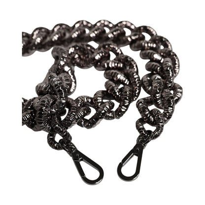 Dolce & Gabbana Black Chain Logo Engraved Bag Shoulder Strap