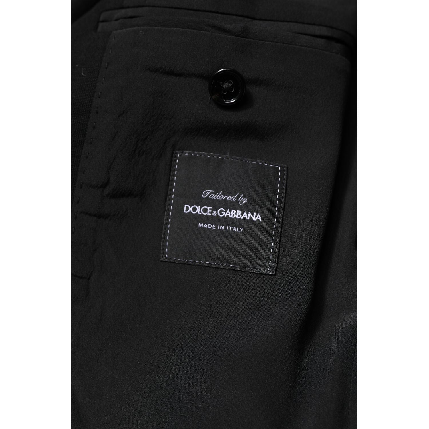 Dolce & Gabbana Black Wool Slim Fit Coat Blazer Jacket Suit