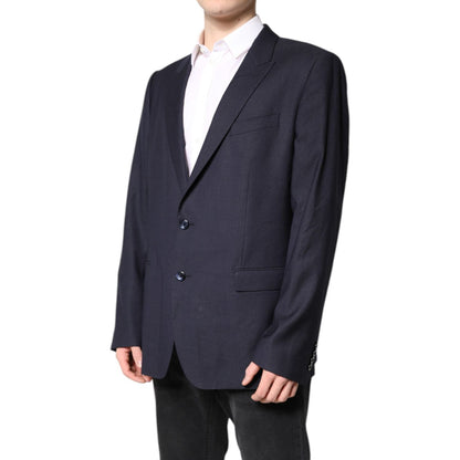 Dolce & Gabbana Black Wool Single Breasted Coat Blazer Suit