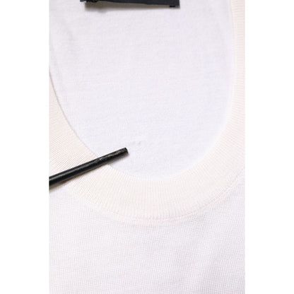 Dolce & Gabbana White Sleeveless Cashmere Round Neck Tank Top