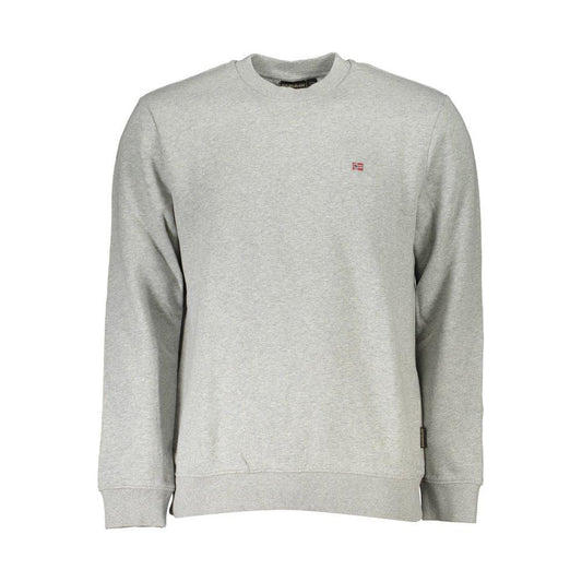 Napapijri Gray Cotton Men Sweater Napapijri Gray